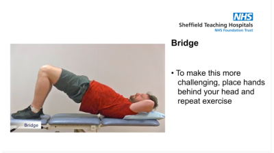 Hip and groin pain management - Bridge exercises Thumbnail